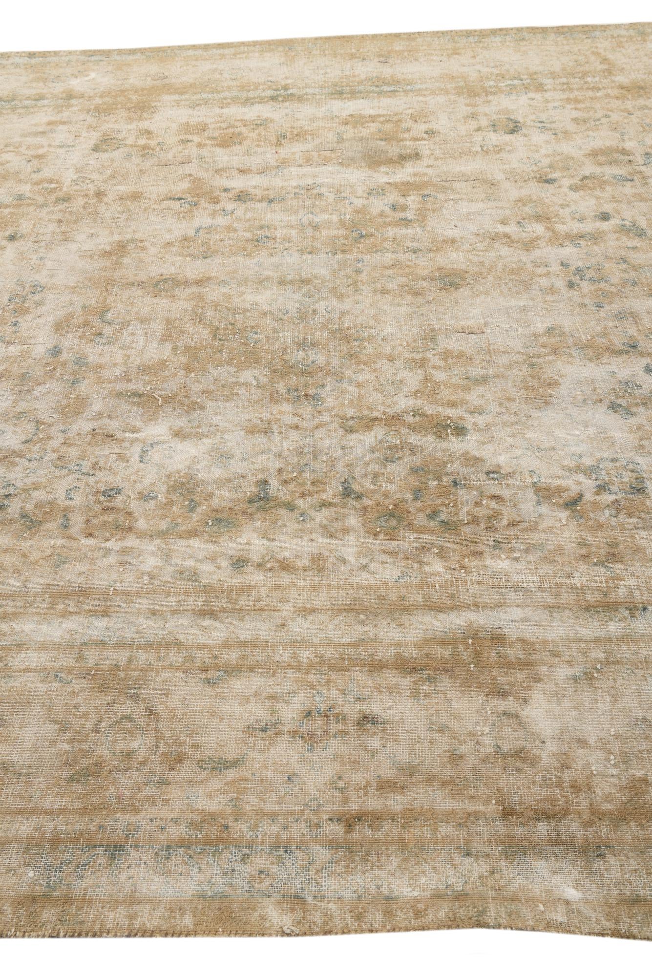 9' 7 x 12' 6 Hand Knotted Ultra Vintage Persian Wool Rug