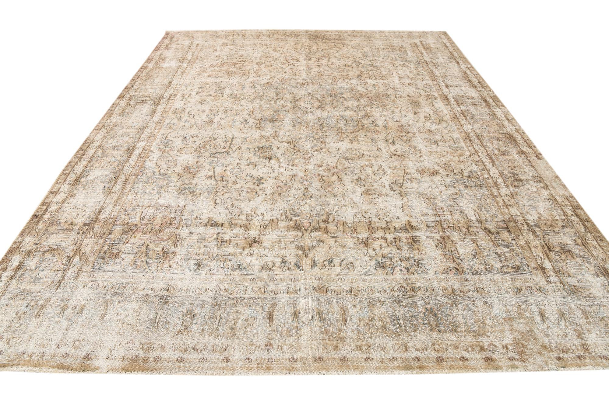 9' 7 x 12' 3 Hand Knotted Ultra Vintage Persian Wool Rug