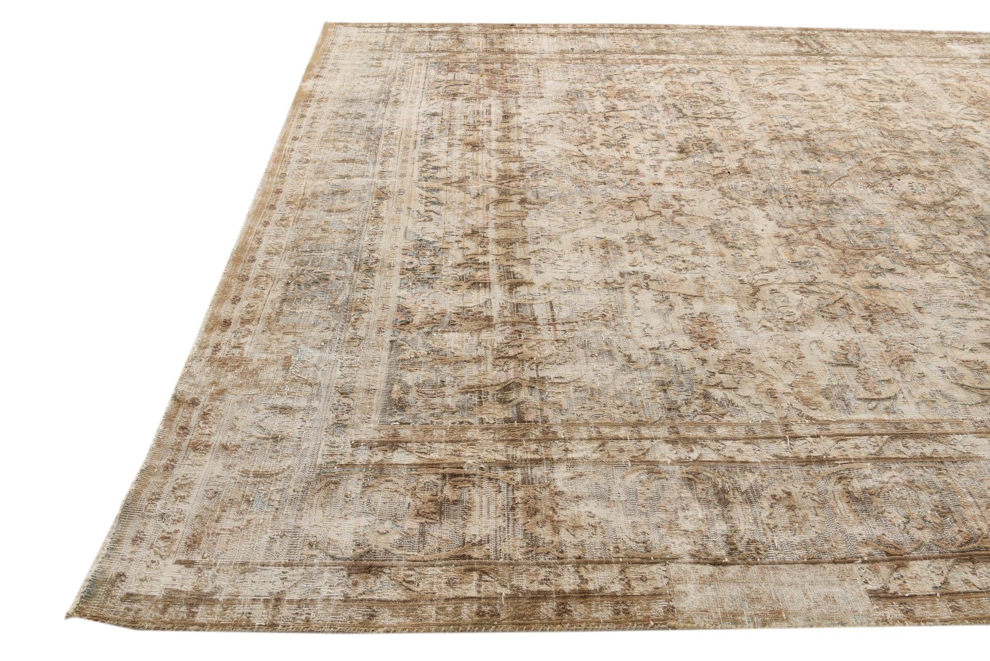 9' 7 x 12' 3 Hand Knotted Ultra Vintage Persian Wool Rug