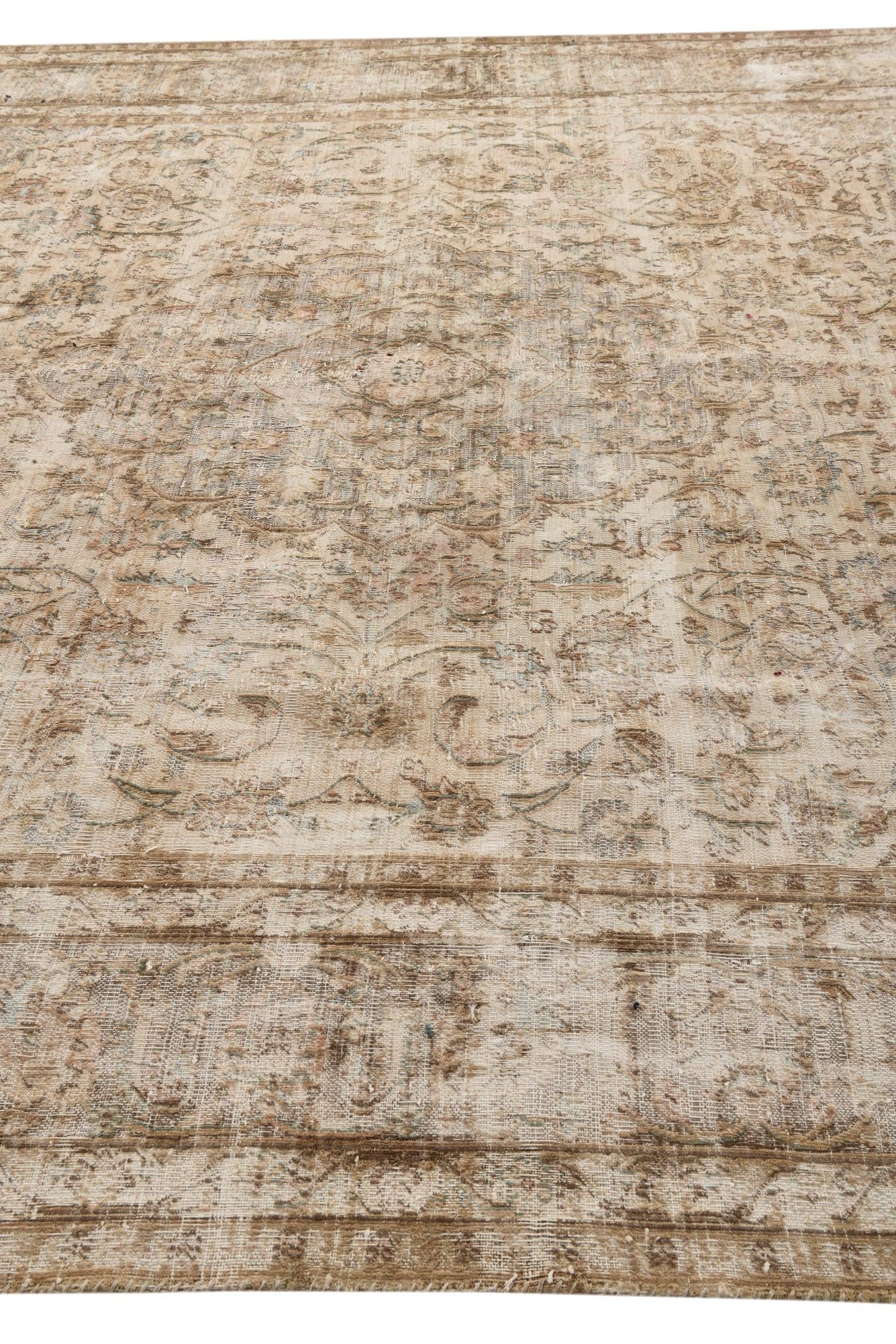 9' 7 x 12' 3 Hand Knotted Ultra Vintage Persian Wool Rug