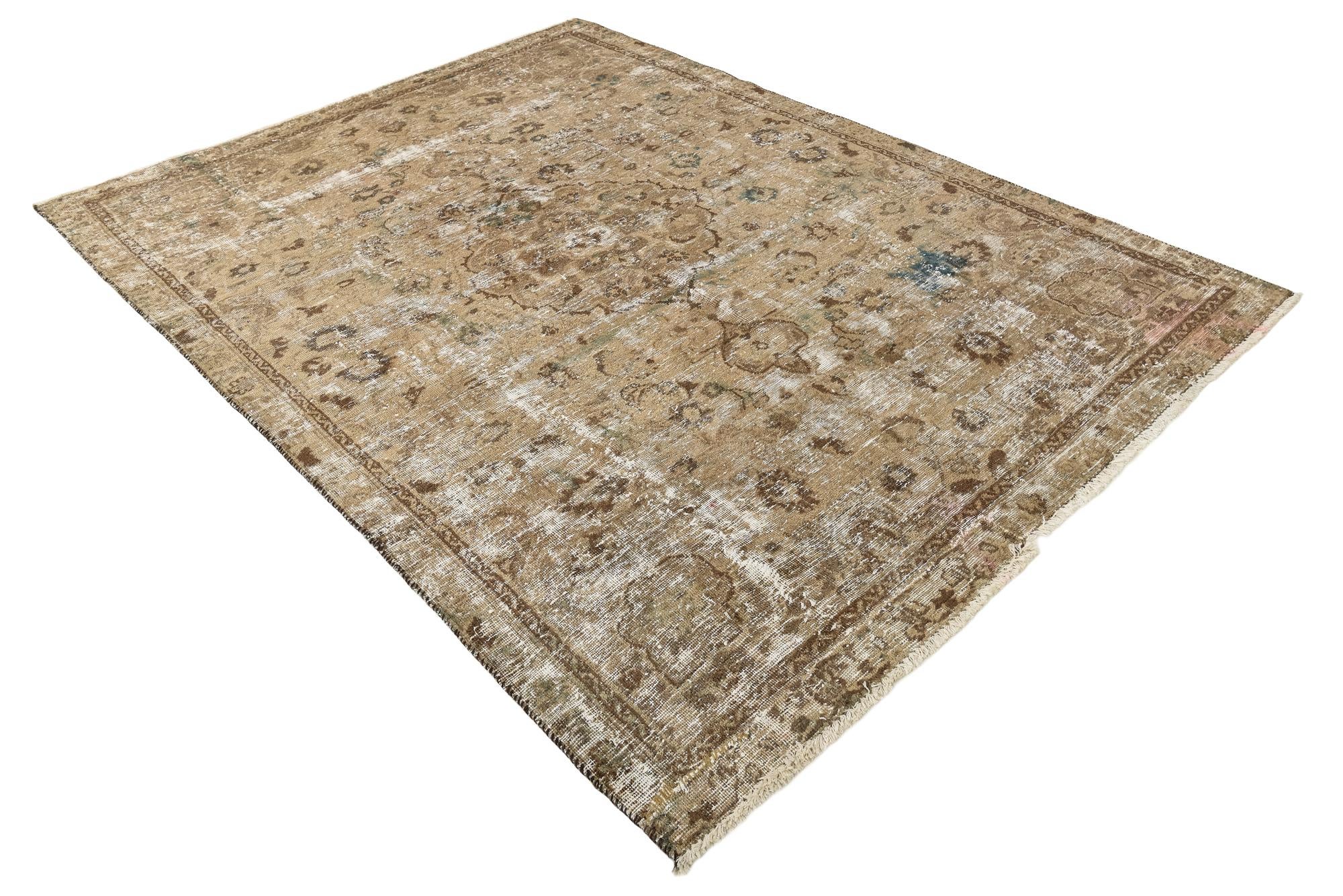 6' x 8' 4 Hand Knotted Ultra Vintage Persian Wool Rug