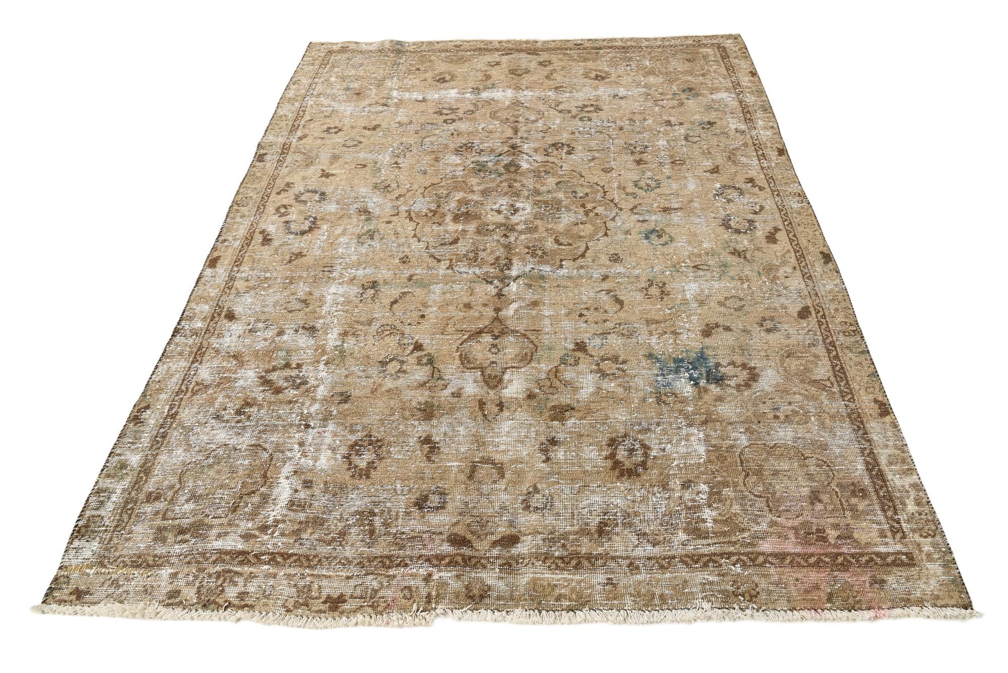 6' x 8' 4 Hand Knotted Ultra Vintage Persian Wool Rug