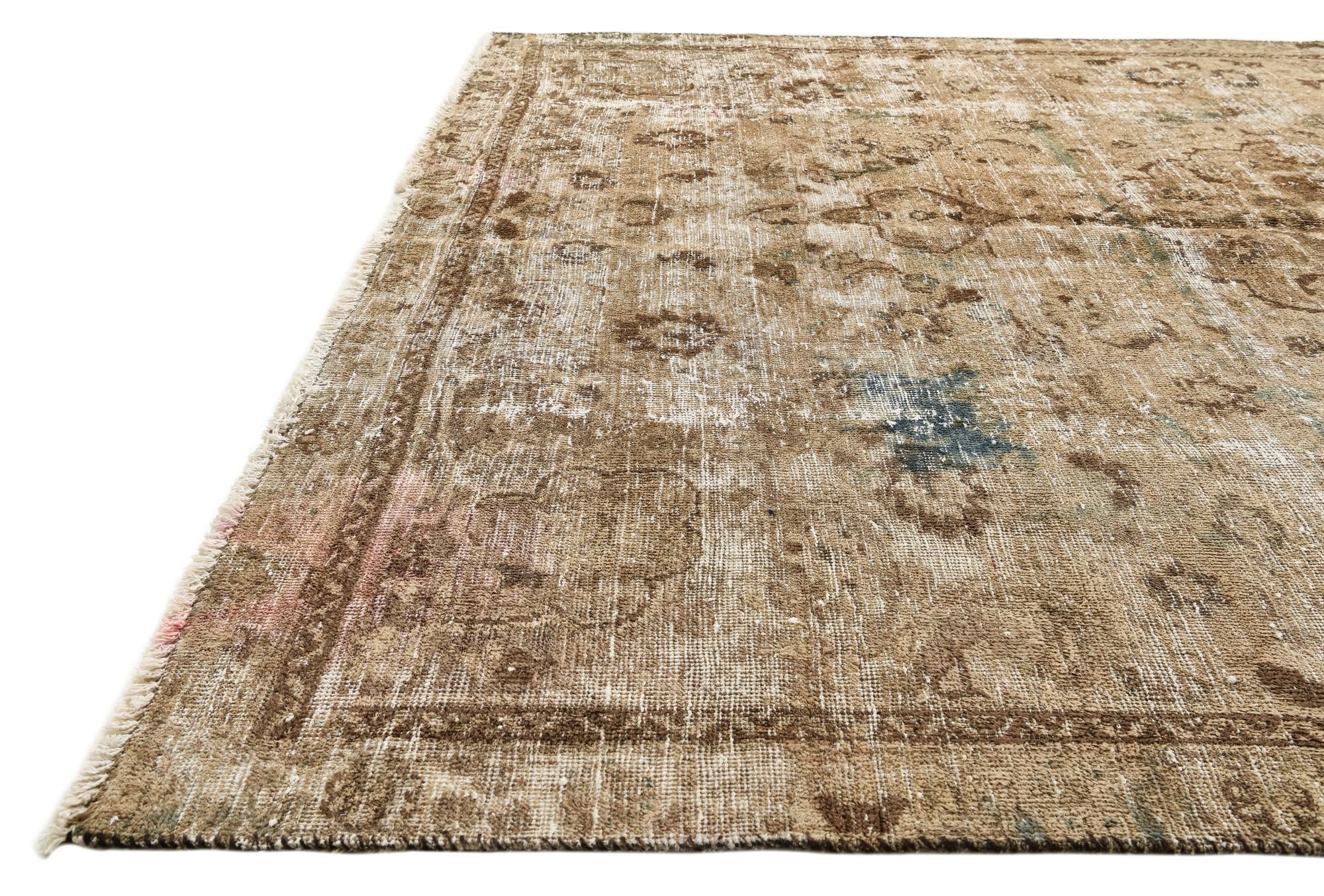 6' x 8' 4 Hand Knotted Ultra Vintage Persian Wool Rug