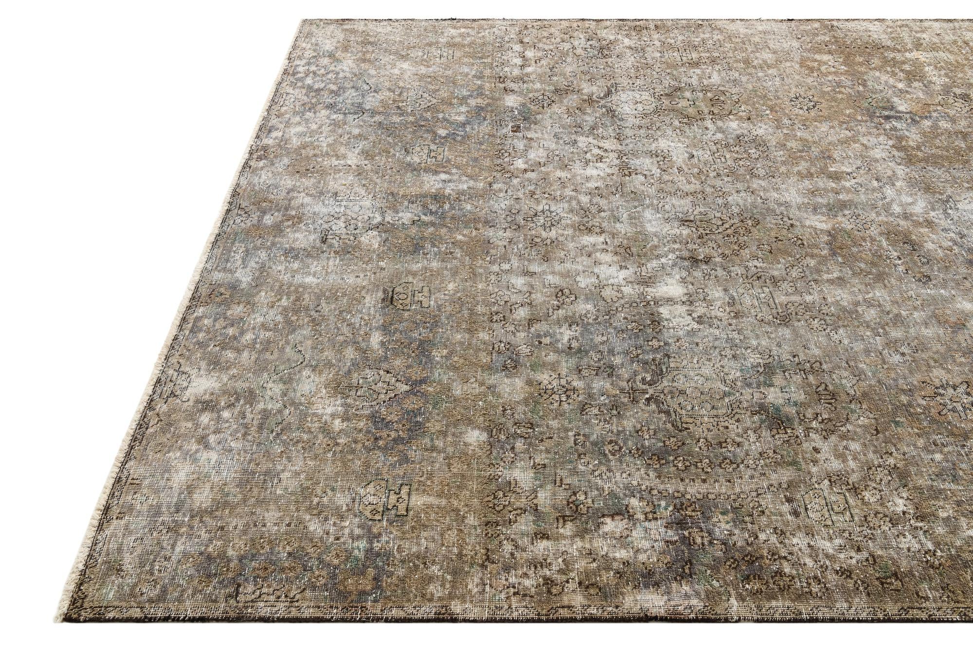 7' x 9' 9 Hand Knotted Ultra Vintage Persian Wool Rug