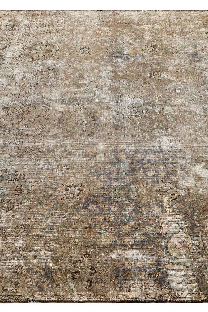 7' x 9' 9 Hand Knotted Ultra Vintage Persian Wool Rug