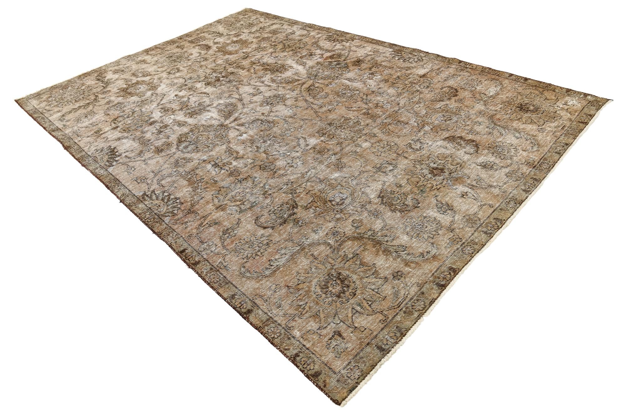 7' 5 x 11' Hand Knotted Ultra Vintage Persian Wool Rug