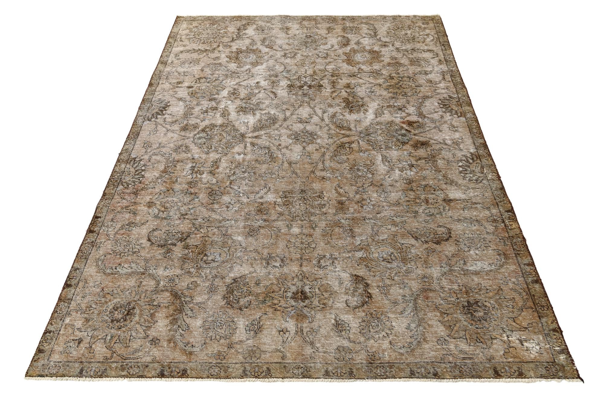 7' 5 x 11' Hand Knotted Ultra Vintage Persian Wool Rug