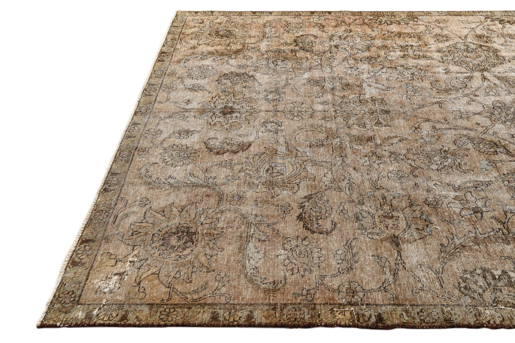 7' 5 x 11' Hand Knotted Ultra Vintage Persian Wool Rug