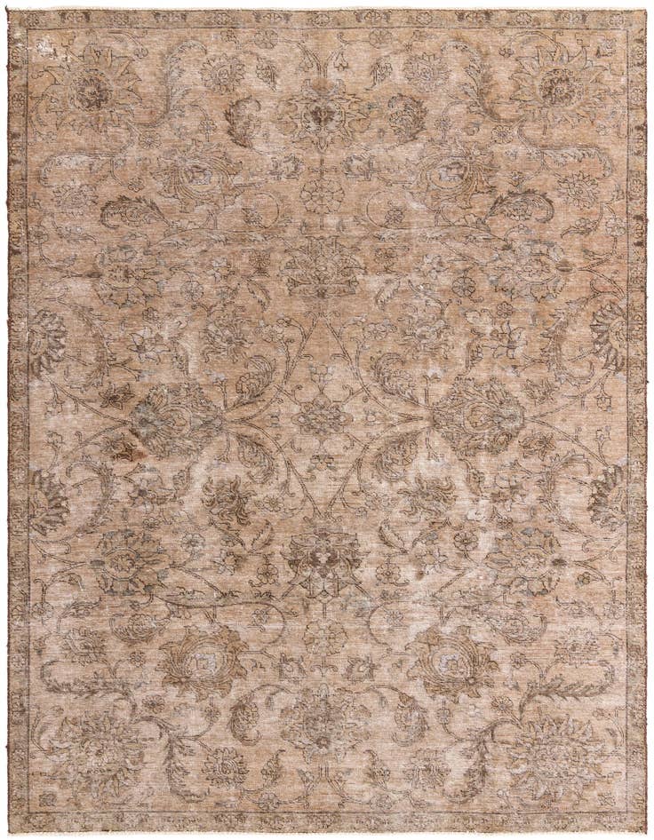 Detail image of 7' 5 x 11' Hand Knotted Ultra Vintage Persian Wool Rug