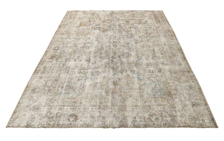 7' 1 x 8' 9 Hand Knotted Ultra Vintage Persian Wool Rug