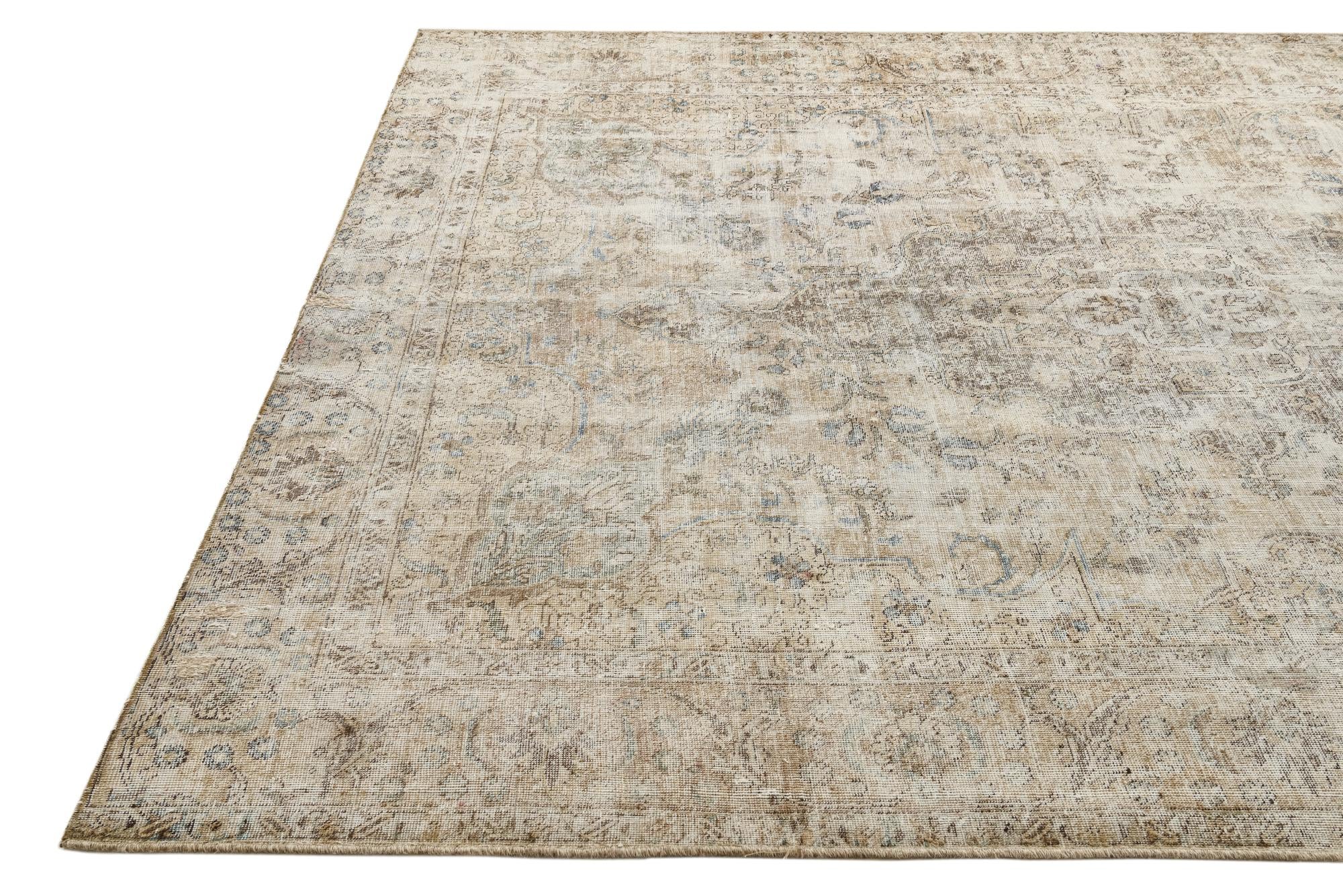 7' 1 x 8' 9 Hand Knotted Ultra Vintage Persian Wool Rug