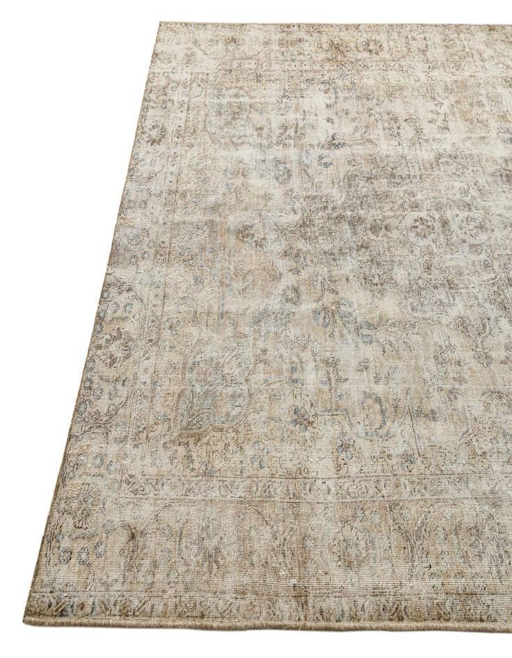 Detail image of 7' 1 x 8' 9  Hand Knotted Ultra Vintage Persian Wool Rug