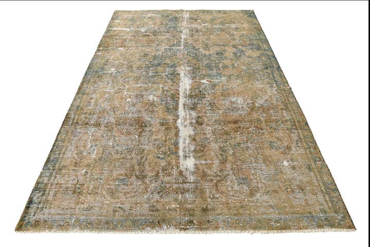 6' x 9' 8 Hand Knotted Ultra Vintage Persian Wool Rug