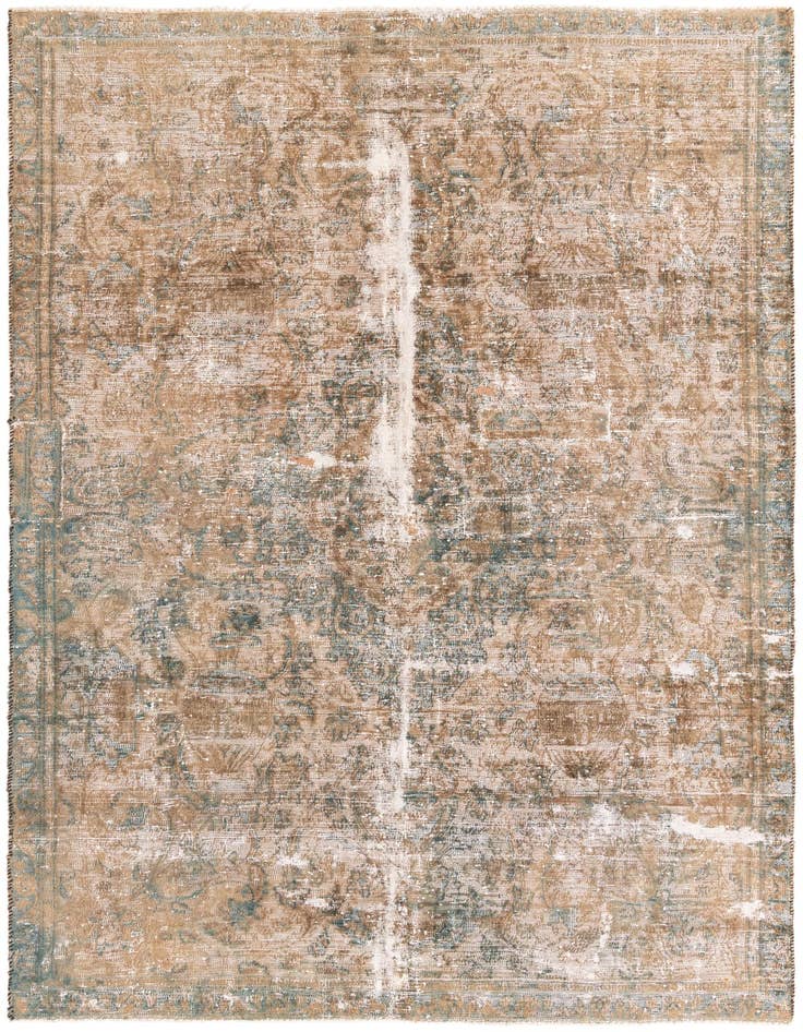 Detail image of 6' x 9' 8 Hand Knotted Ultra Vintage Persian Wool Rug