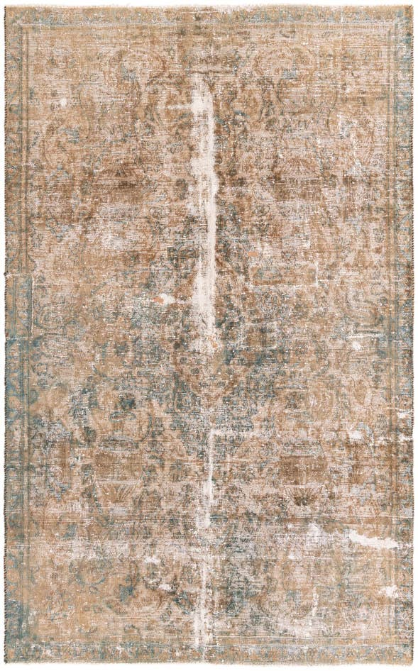 Detail image of 6' x 9' 8 Hand Knotted Ultra Vintage Persian Wool Rug