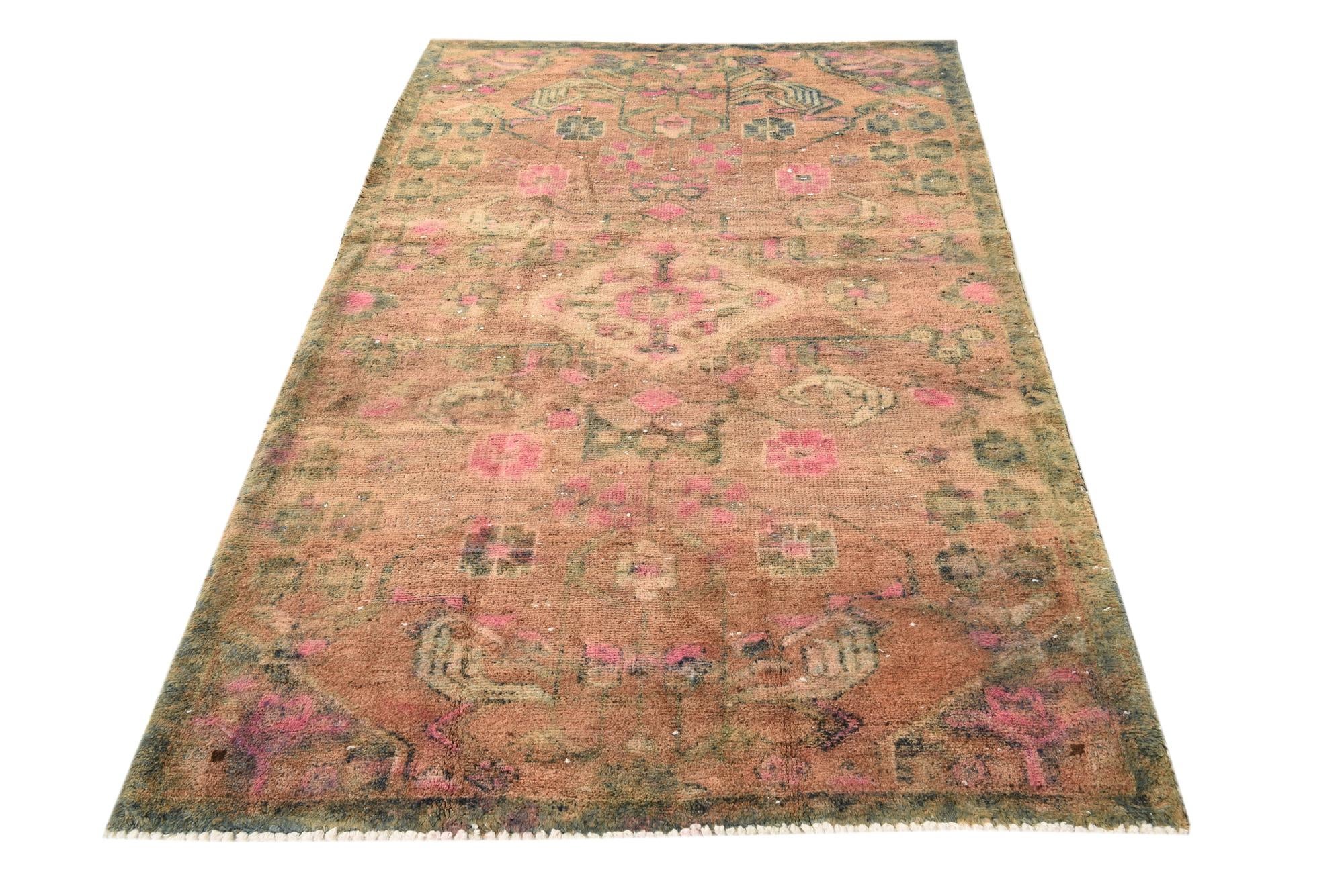 115cm x 205cm Hand Knotted Ultra Vintage Persian Wool Rug