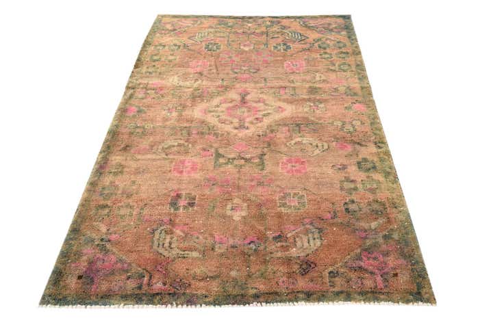 3' 9 x 6' 8 Hand Knotted Ultra Vintage Persian Wool Rug