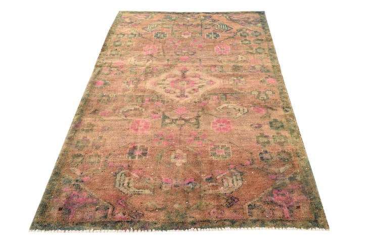 Detail image of 3' 9 x 6' 8 Hand Knotted Ultra Vintage Persian Wool Rug