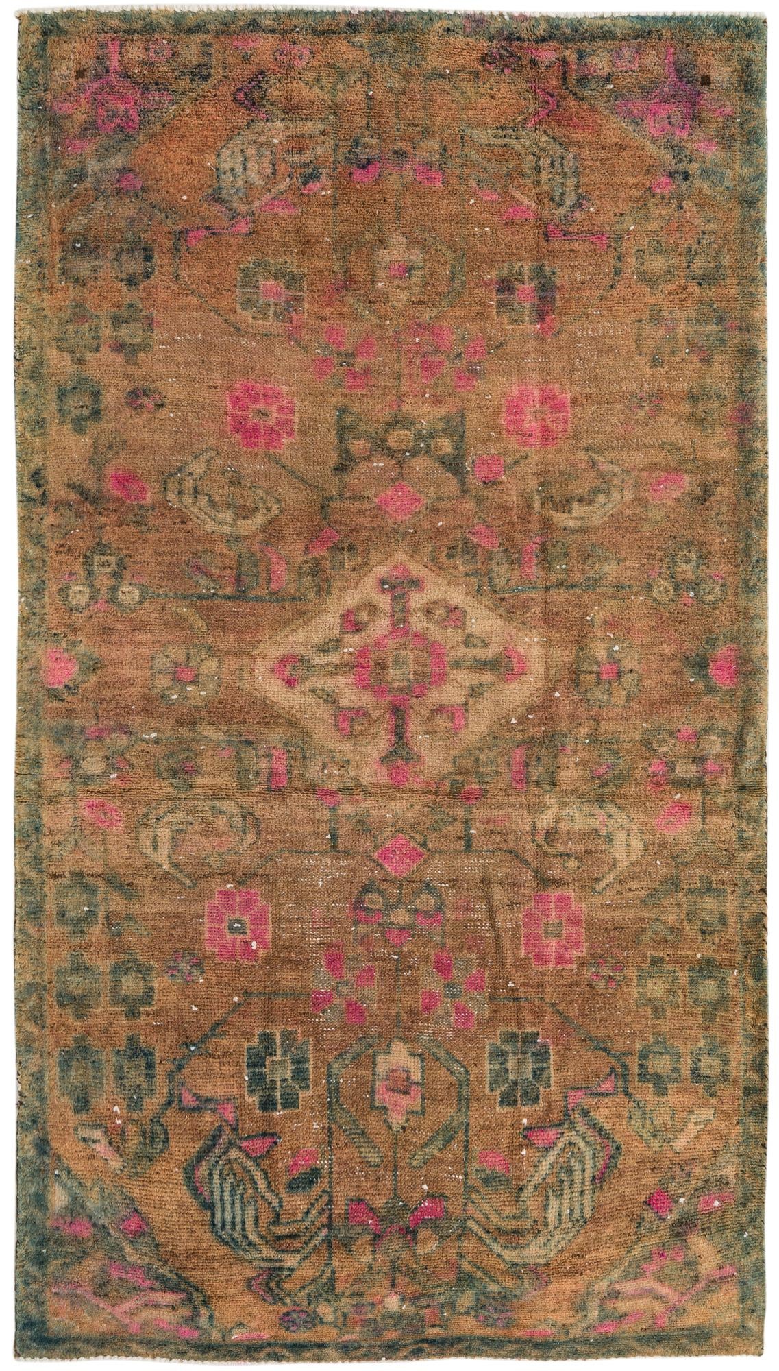 3' 9 x 6' 8 Hand Knotted Ultra Vintage Persian Wool Rug