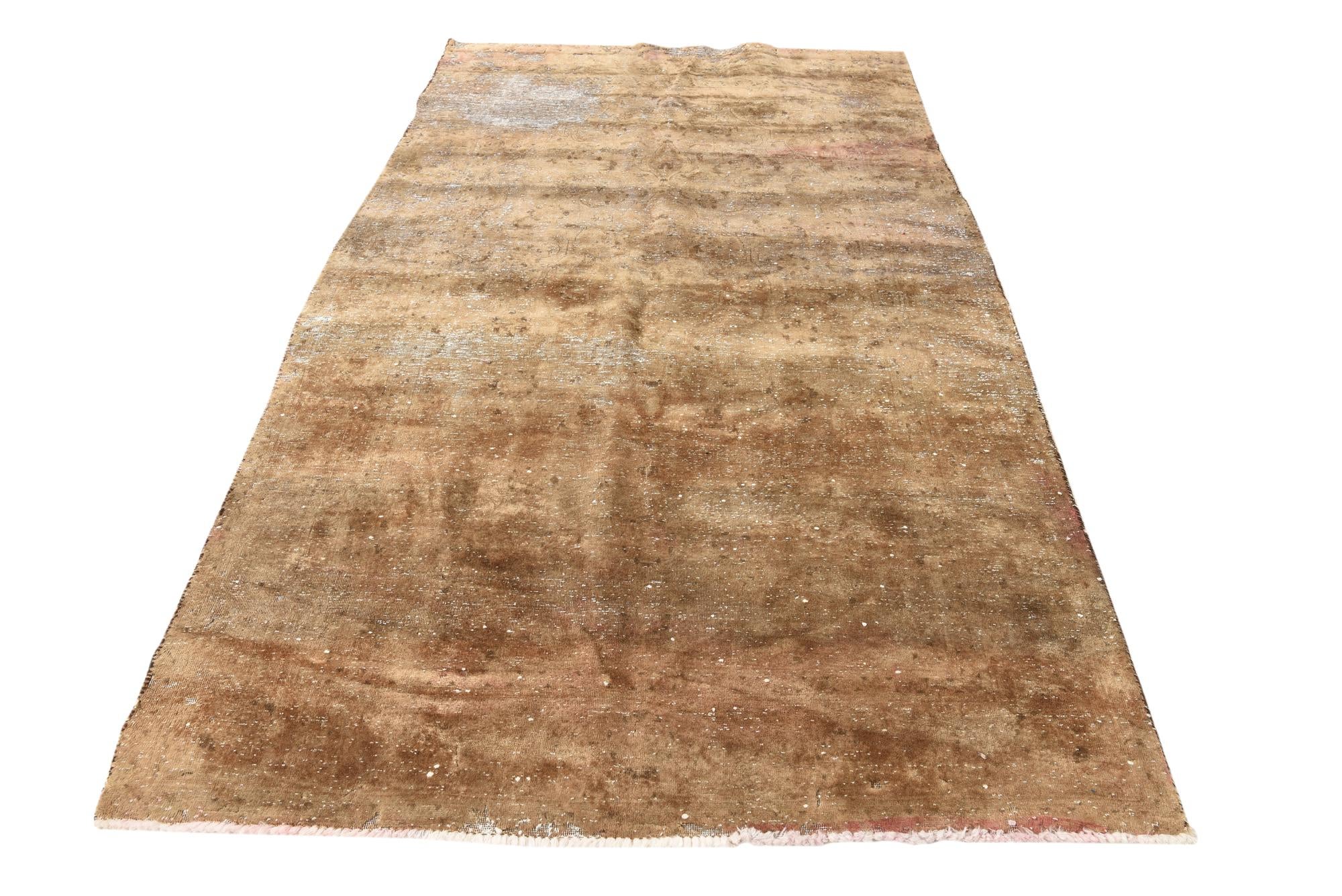 4' 9 x 8' Hand Knotted Ultra Vintage Persian Wool Rug
