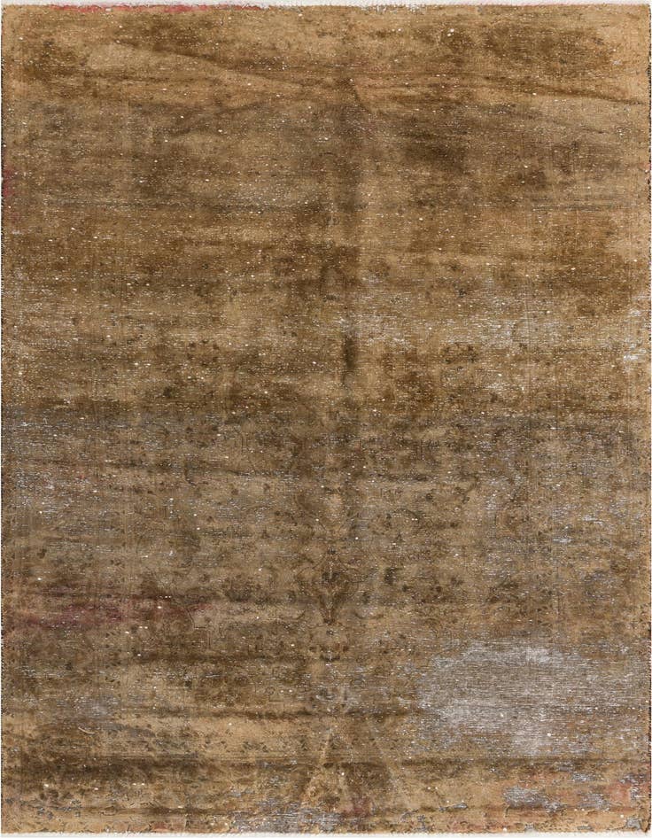 Detail image of 4' 9 x 8' Hand Knotted Ultra Vintage Persian Wool Rug