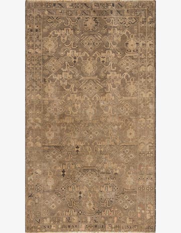 3' 9 x 6' 8 Hand Knotted Ultra Vintage Persian Wool Rug