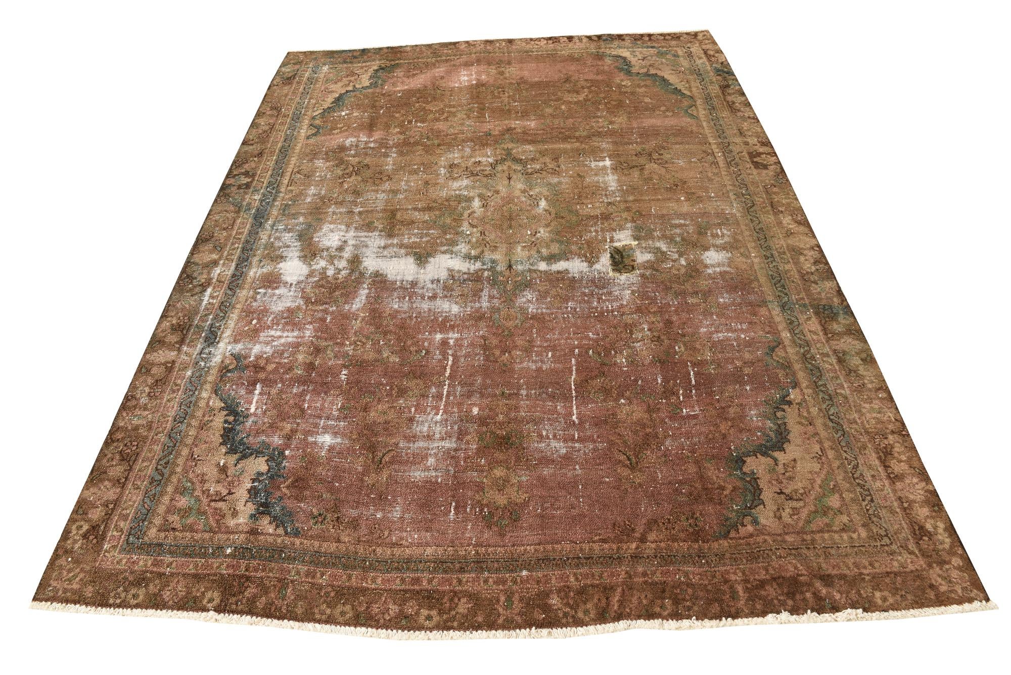 6' 5 x 9' Hand Knotted Ultra Vintage Persian Wool Rug