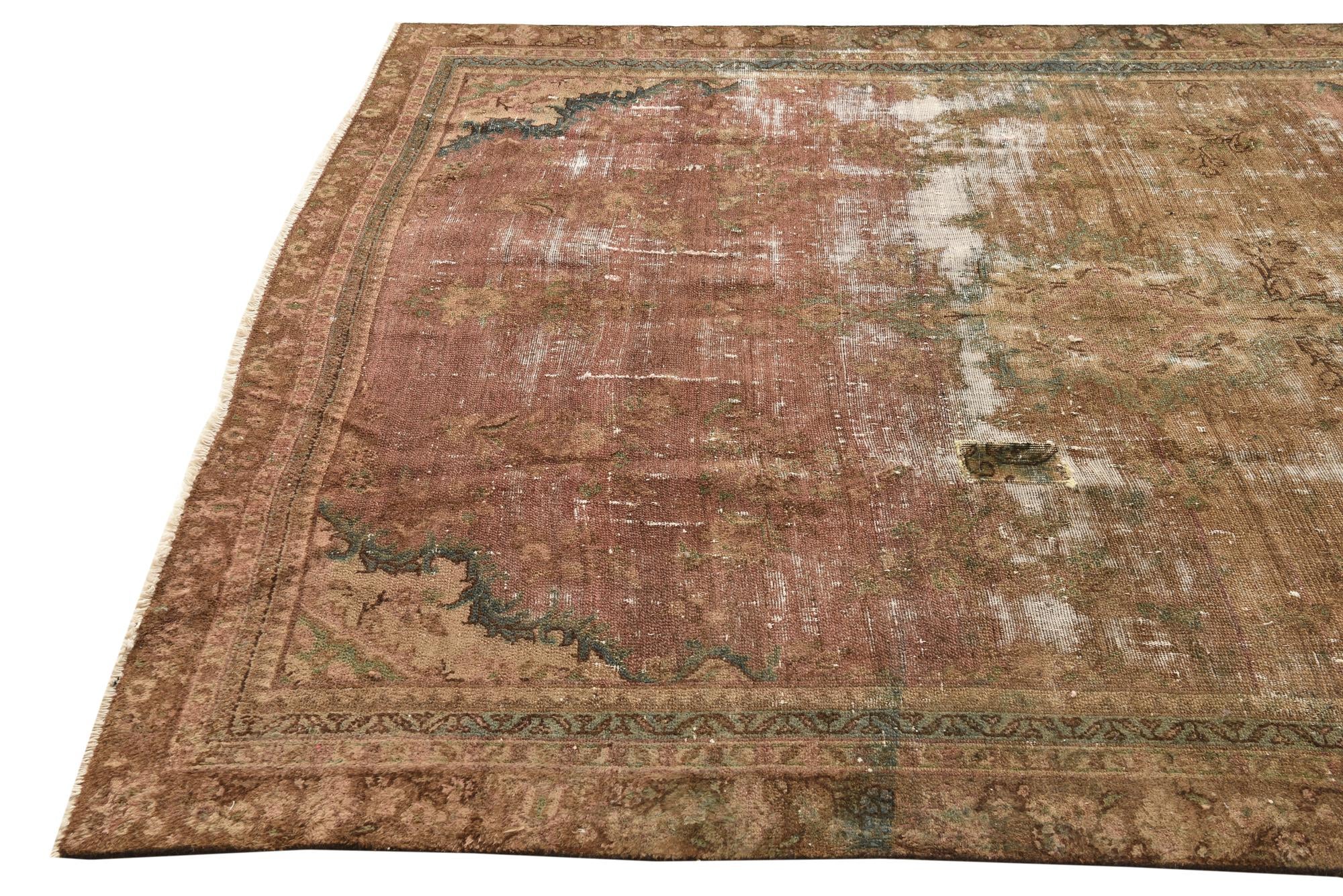 6' 5 x 9' Hand Knotted Ultra Vintage Persian Wool Rug