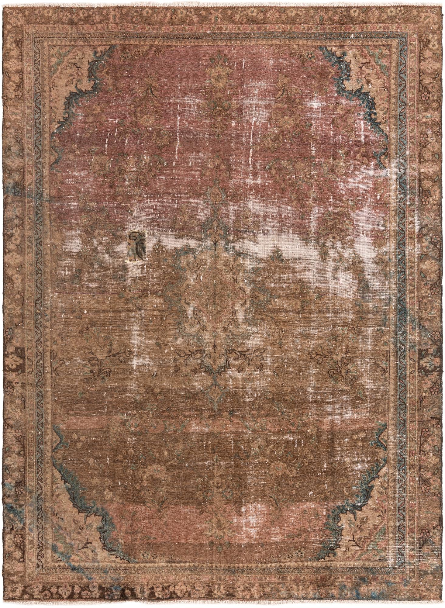 6' 5 x 9' Hand Knotted Ultra Vintage Persian Wool Rug