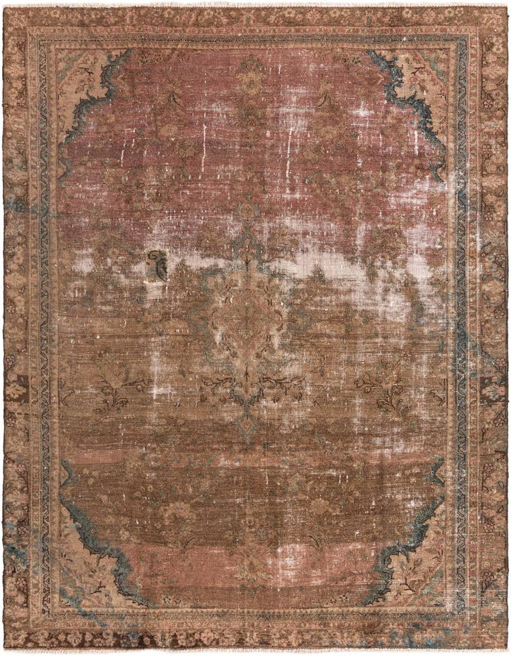 Detail image of 6' 5 x 9' Hand Knotted Ultra Vintage Persian Wool Rug