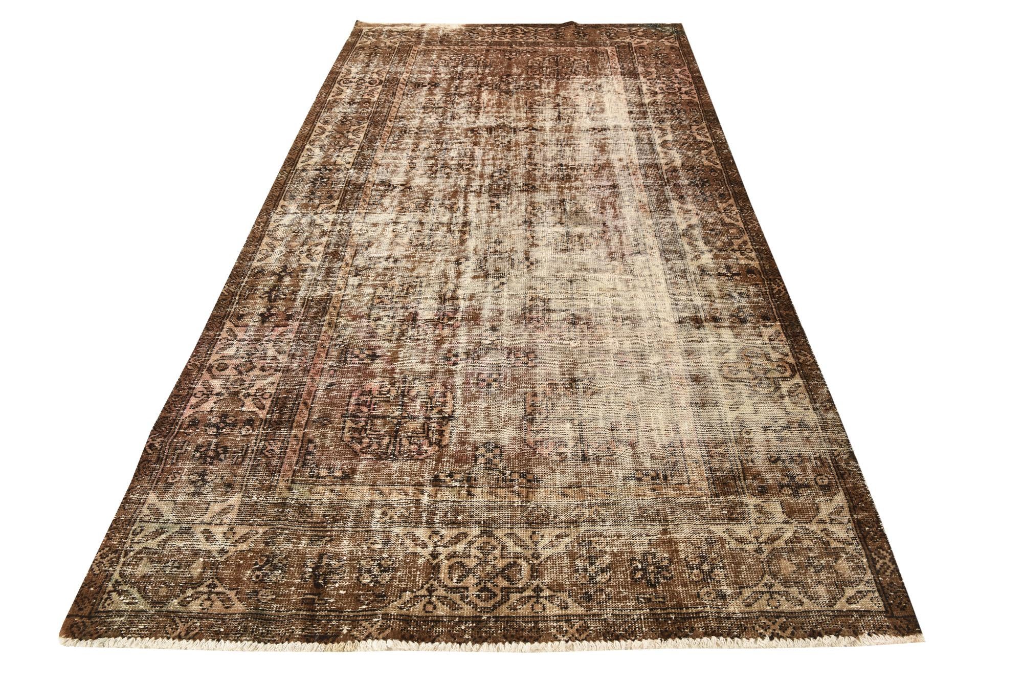 4' 10 x 9' 5 Hand Knotted Ultra Vintage Persian Wool Rug