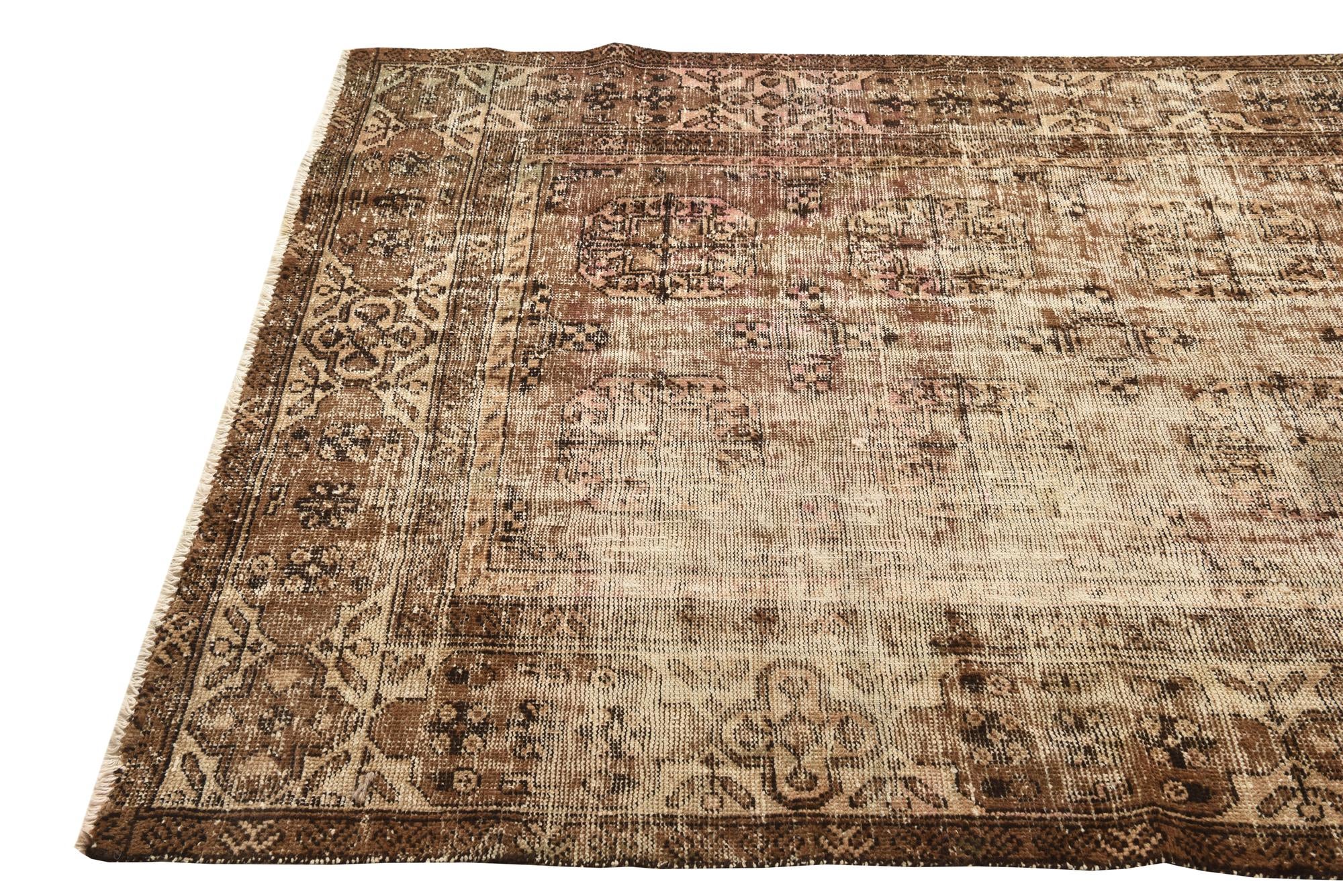 4' 10 x 9' 5 Hand Knotted Ultra Vintage Persian Wool Rug