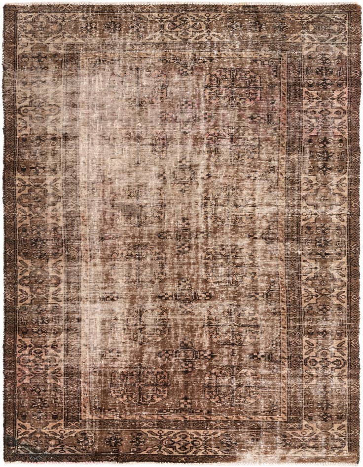 Detail image of 4' 10 x 9' 5 Hand Knotted Ultra Vintage Persian Wool Rug