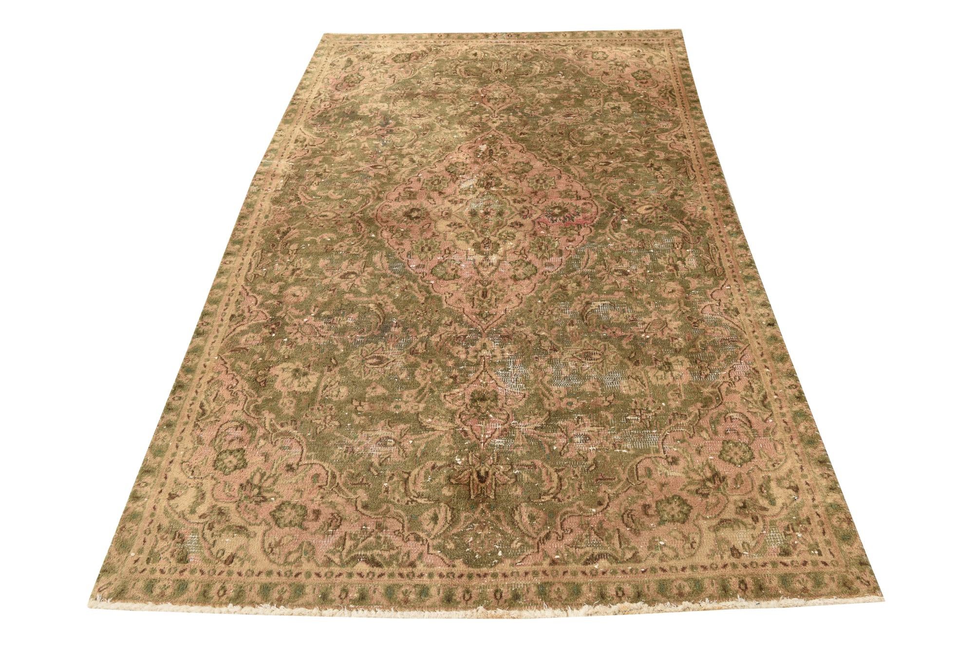 4' 4 x 7' 5 Hand Knotted Ultra Vintage Persian Wool Rug