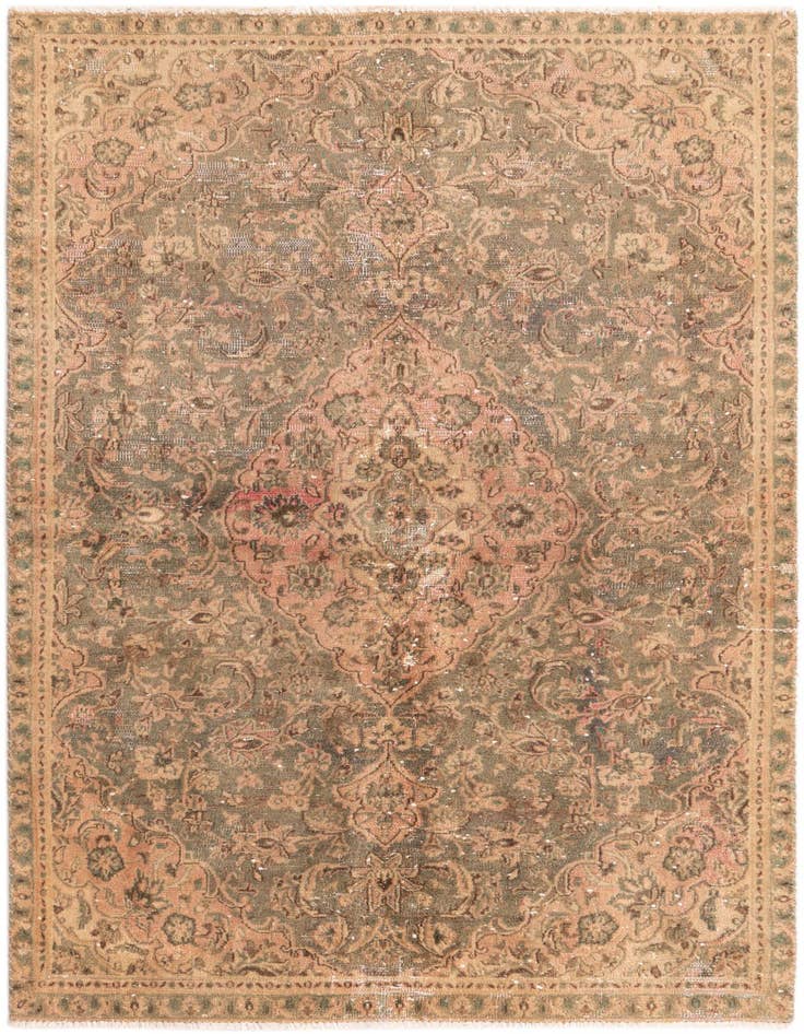 Detail image of 4' 4 x 7' 5 Hand Knotted Ultra Vintage Persian Wool Rug