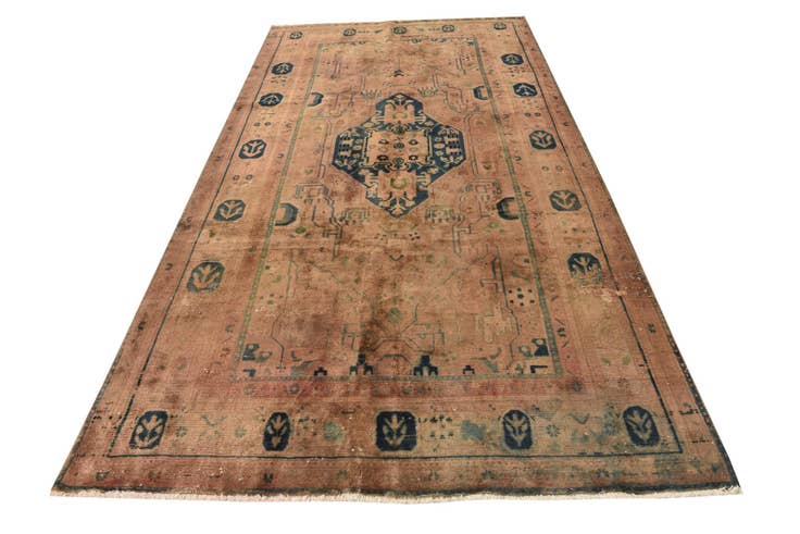 Detail image of 5' 6 x 10' 9 Hand Knotted Ultra Vintage Persian Wool Rug