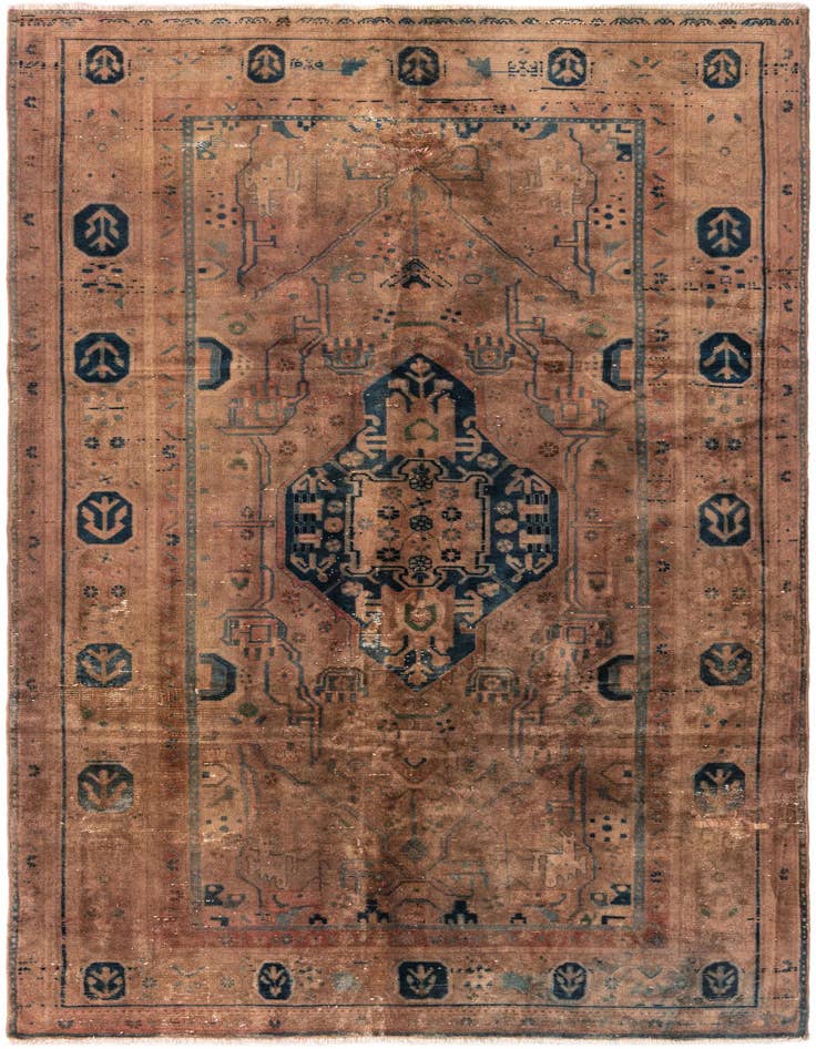 Detail image of 5' 6 x 10' 9 Hand Knotted Ultra Vintage Persian Wool Rug