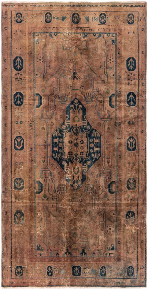 Detail image of 5' 6 x 10' 9 Hand Knotted Ultra Vintage Persian Wool Rug