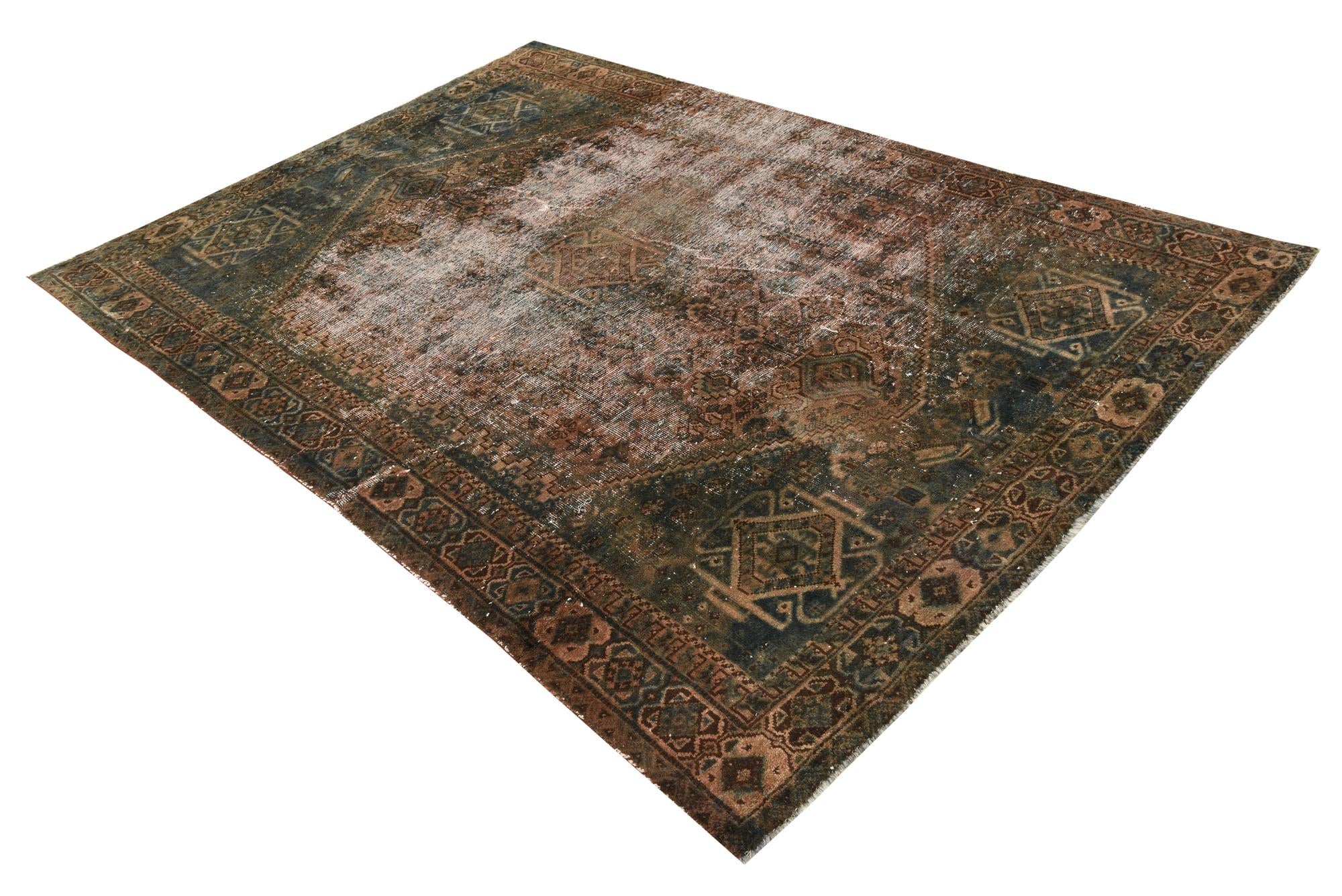 5' 9 x 8' 2 Hand Knotted Ultra Vintage Persian Wool Rug