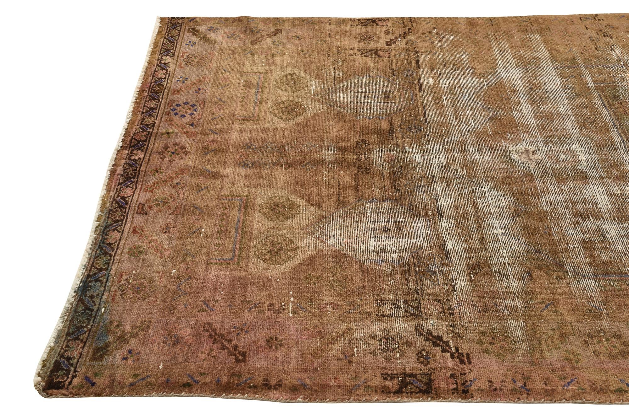 5' 1 x 8' Hand Knotted Ultra Vintage Persian Wool Rug