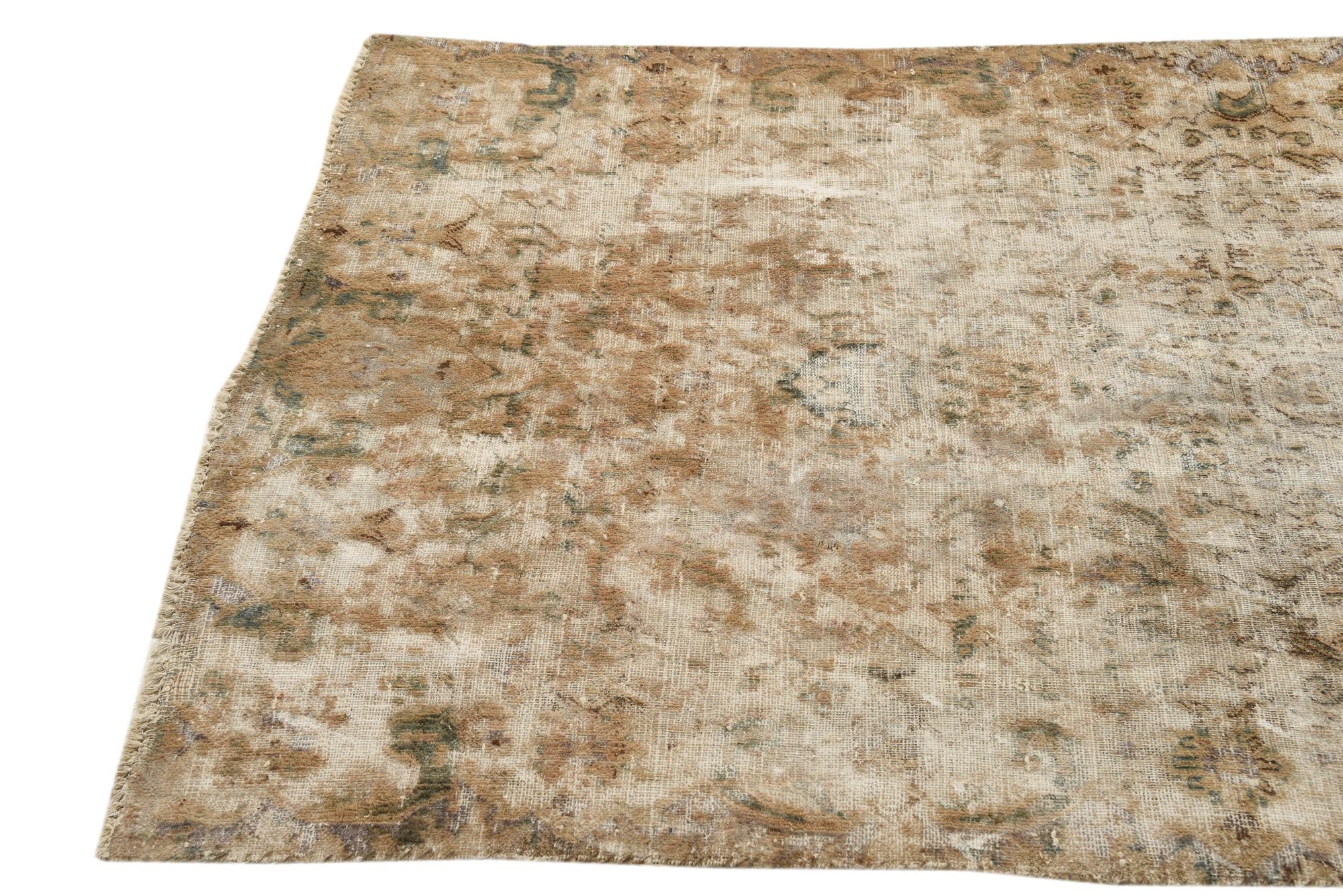 3' 7 x 6' 5 Hand Knotted Ultra Vintage Persian Wool Rug