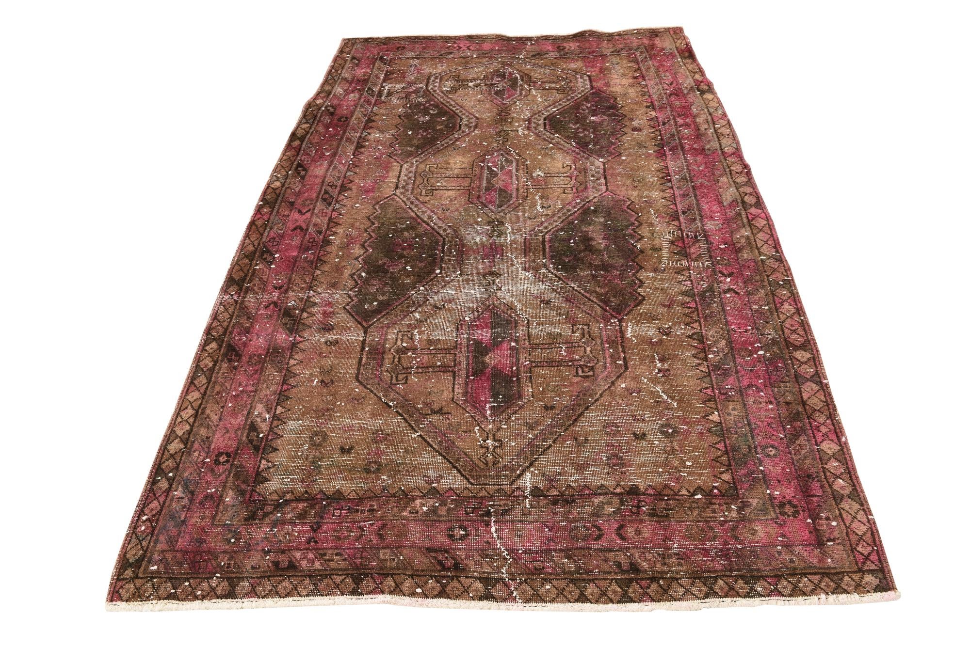 145cm x 235cm anudado a mano Ultra Vintage Alfombra Persa Lana