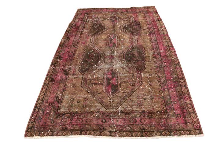 145cm x 235cm anudado a mano Ultra Vintage Alfombra Persa Lana