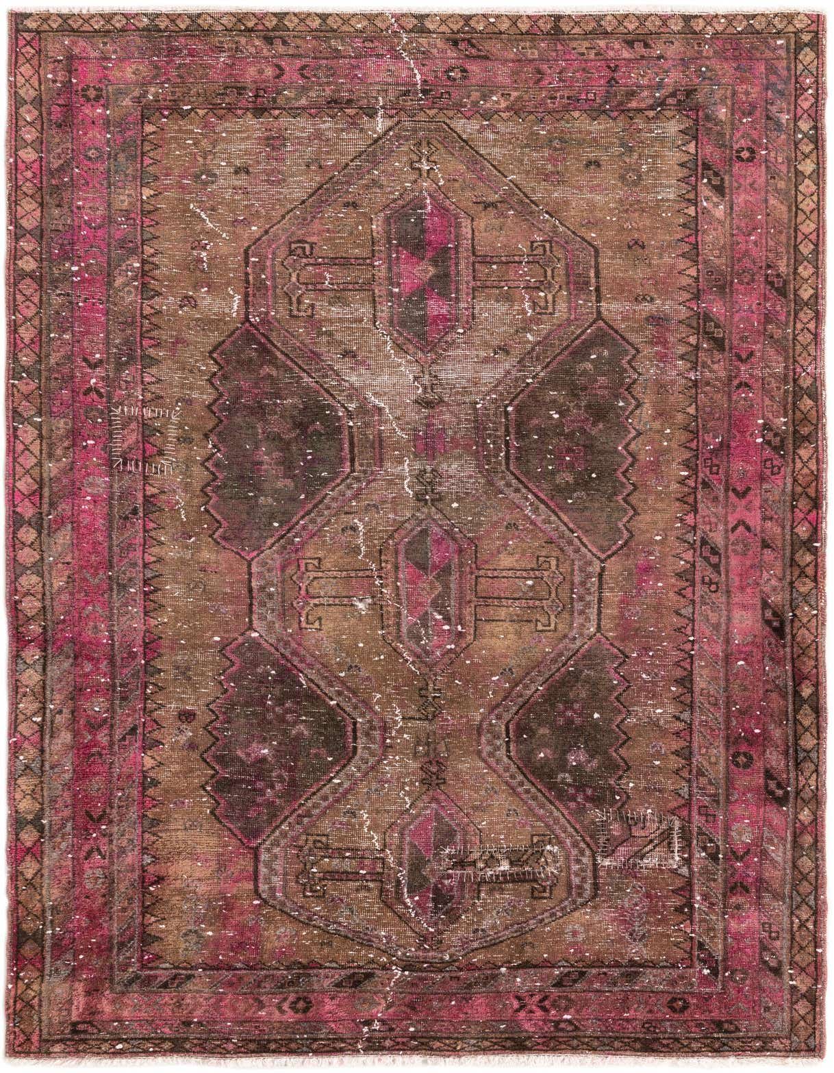 Primary image 4' 9 x 7' 8  Hand Knotted Ultra Vintage Persian Wool Rug
