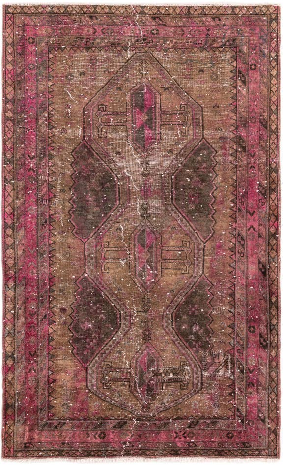 Detail image of 145cm x 235cm anudado a mano Ultra Vintage Alfombra Persa Lana