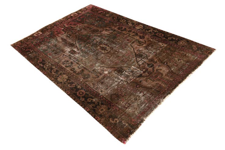 Detail image of 4' x 5' 9 Hand Knotted Ultra Vintage Persian Wool Rug