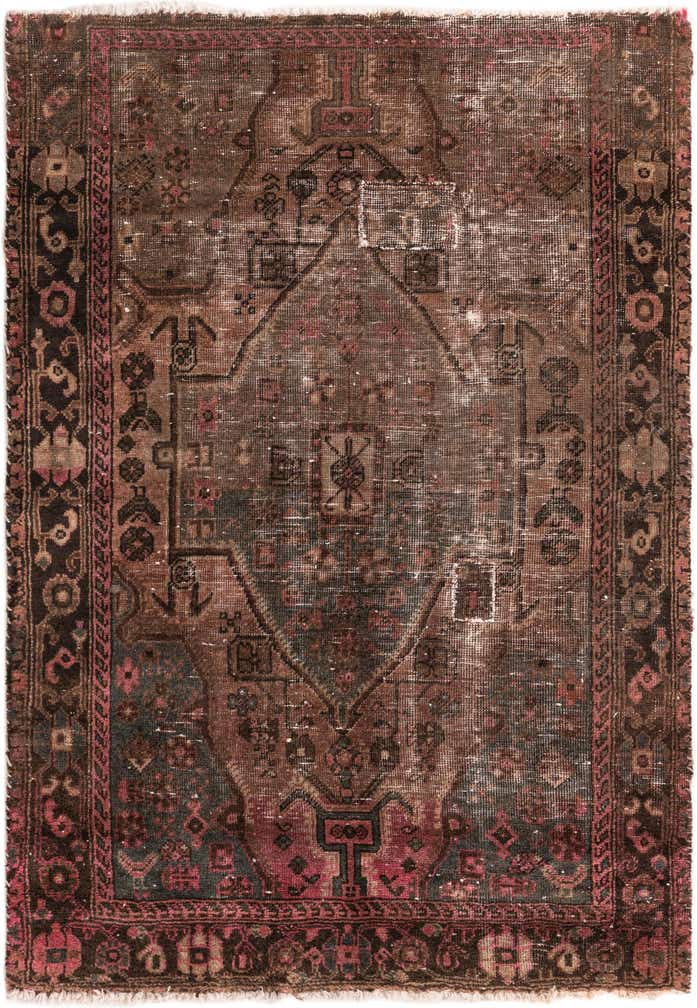 4' x 5' 9 Hand Knotted Ultra Vintage Persian Wool Rug