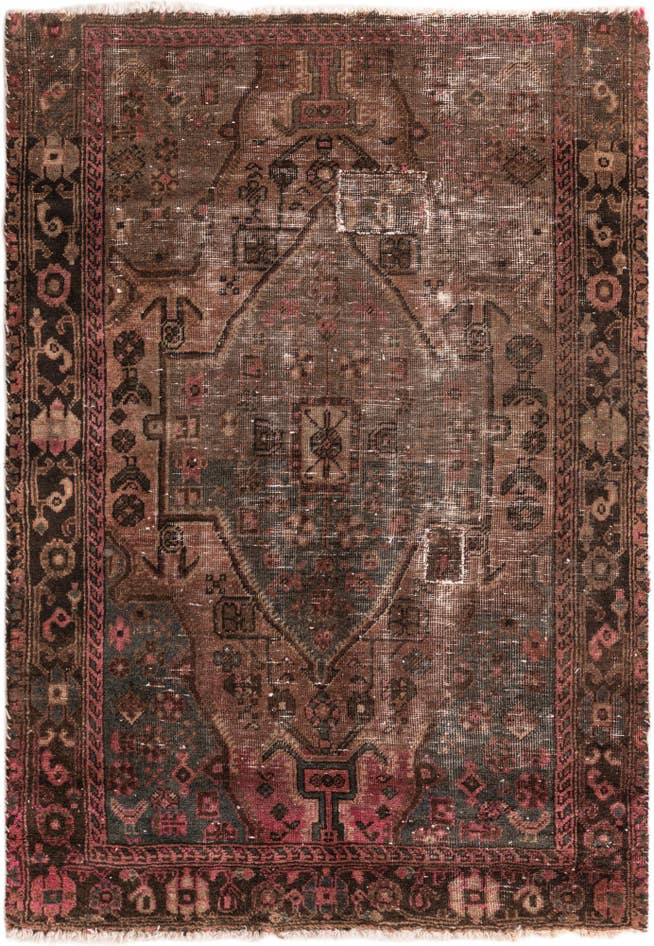 Detail image of 4' x 5' 9 Hand Knotted Ultra Vintage Persian Wool Rug