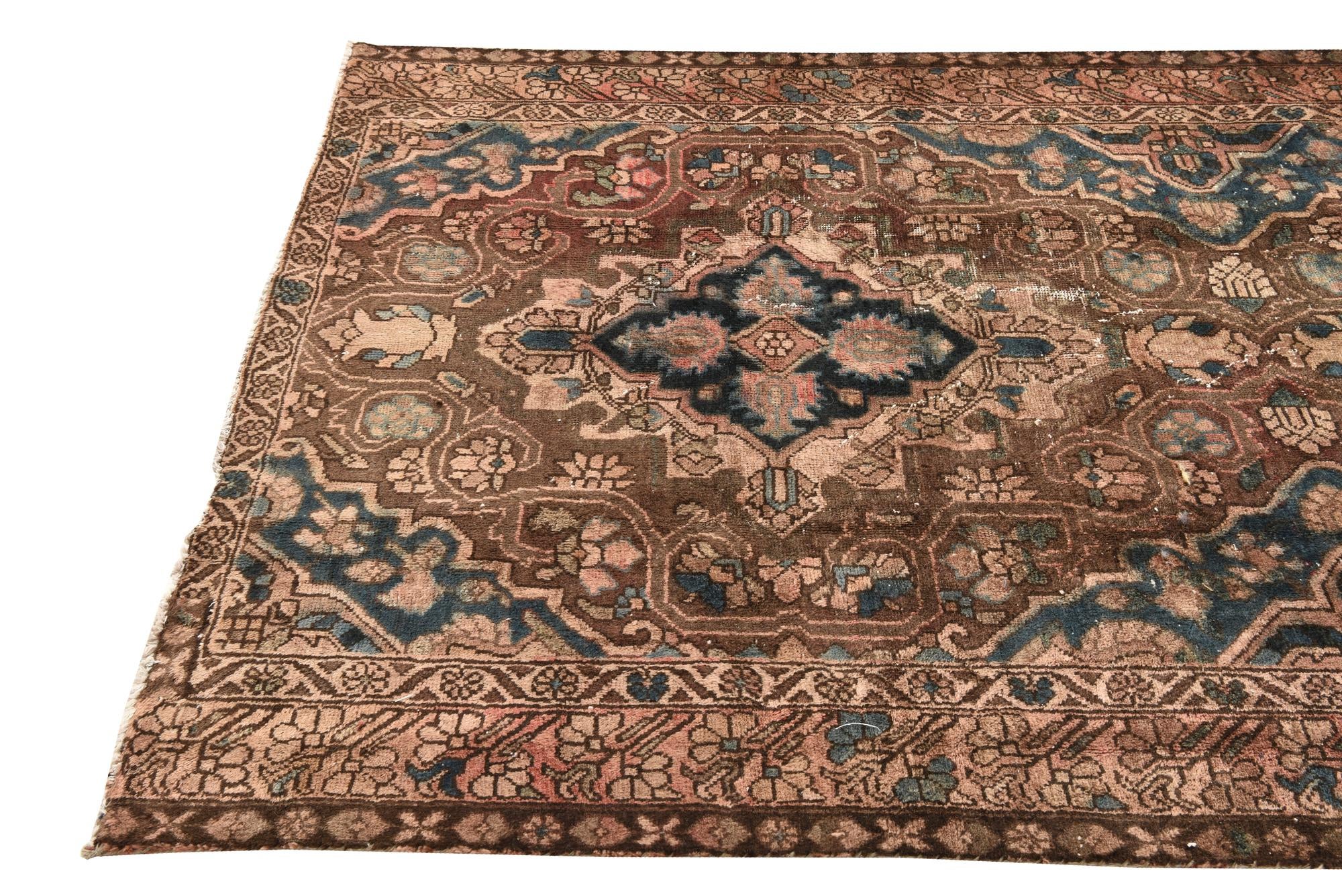 5' x 9' 5 Hand Knotted Ultra Vintage Persian Wool Rug