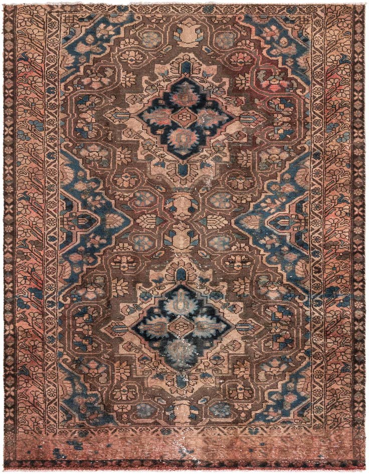 Detail image of 5' x 9' 5 Hand Knotted Ultra Vintage Persian Wool Rug